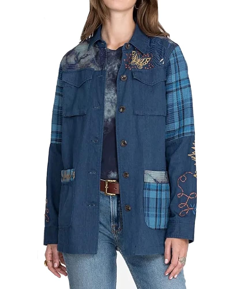 ジャケット・アウター Eaphi PATCHWORK EMBROIDERY LACE JACKET STORE